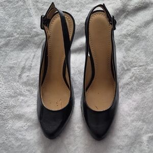 Nine West Black Slingback Heels